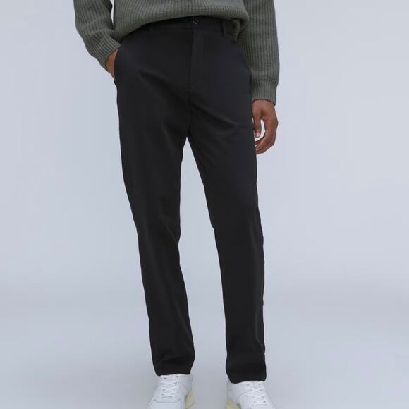EVERLANE Black Straight Fit Performance Chino Uniform Cotton‎ Pants Size 40 x 28 - Picture 1 of 12